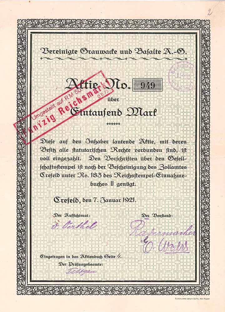 Vereinigte Grauwacke und Basalte AG