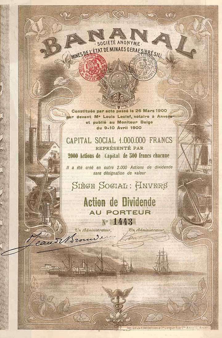 BANANAL S.A. Mines de l’Etat de Minaes Geraes