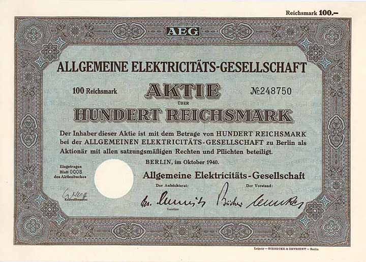 Allgemeine Elektricitäts-Gesellschaft (7 Stücke)