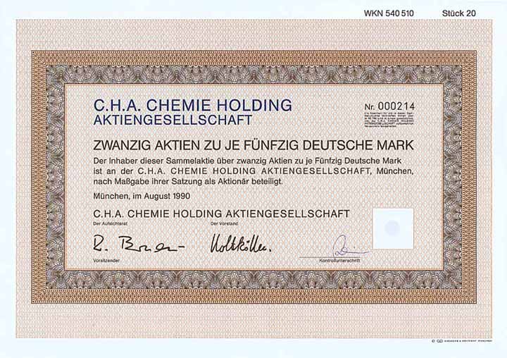 C.H.A. Chemie Holding AG