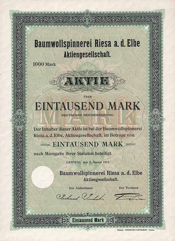 Baumwollspinnerei Riesa a.d. Elbe AG