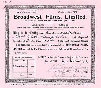 Broadwest Films, Ltd.