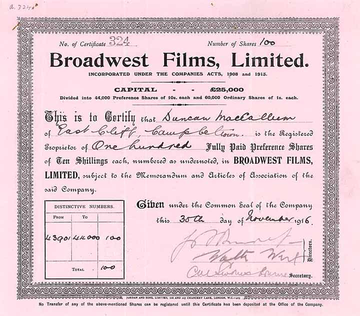 Broadwest Films, Ltd.