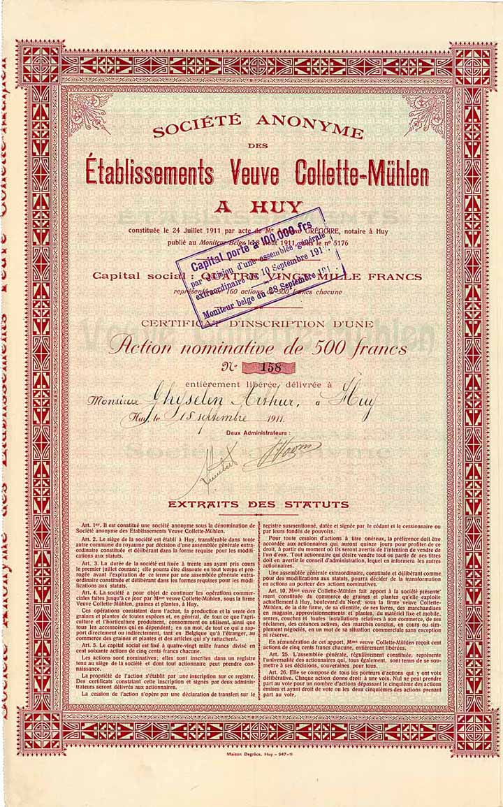 S.A. des Établissements Veuve Collette-Mühlen