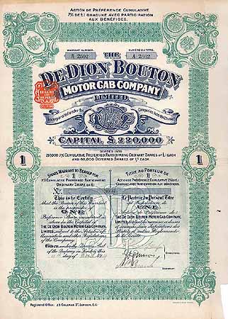 De Dion Bouton Motor Cab Co.