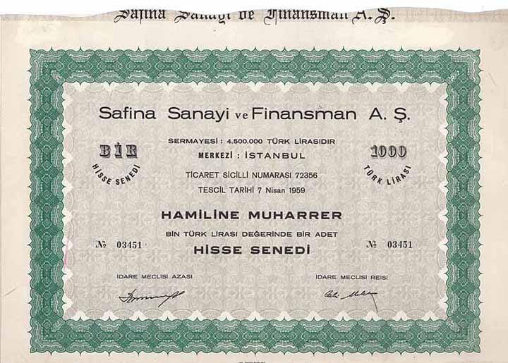 Safina Sanayi ve Finansman AS