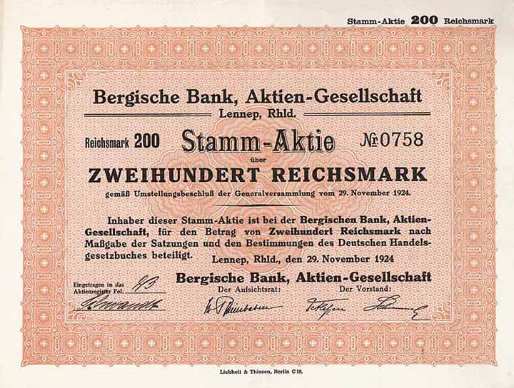 Bergische Bank AG