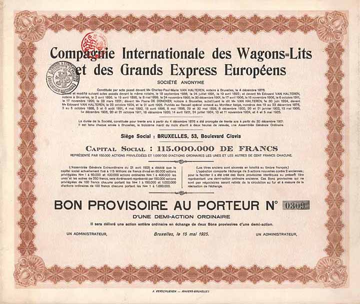 Cie. Internationale des Wagons-Lits et des Grands Express Européens S.A.