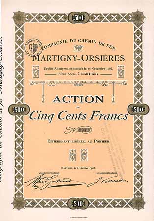 Cie. du Chemin de Fer Martigny-Orsières S.A.