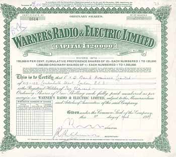 Warner’s Radio & Electrical Ltd.
