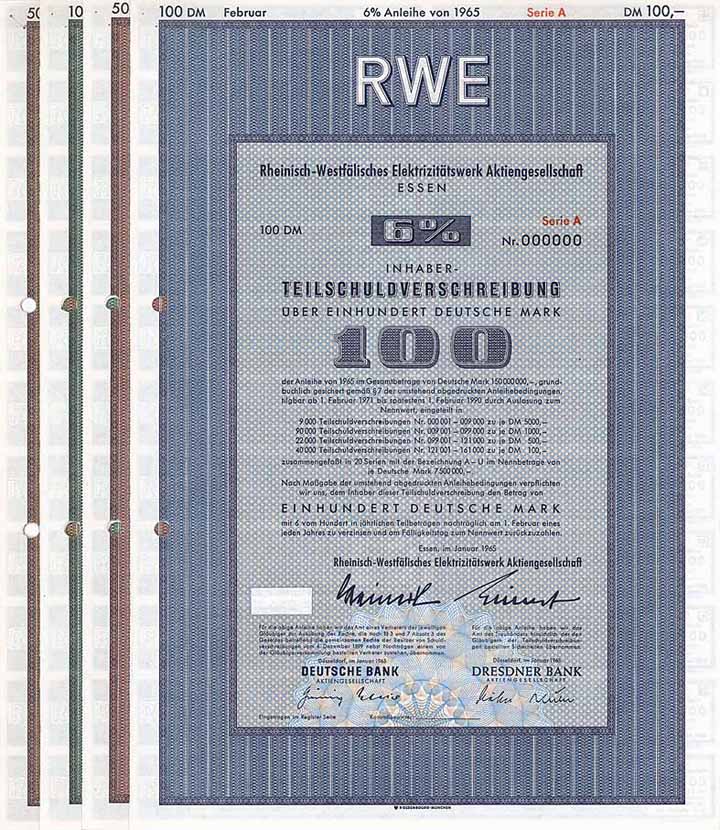 Rheinisch-Westfälisches Elektrizitätswerk AG (4 Stücke)