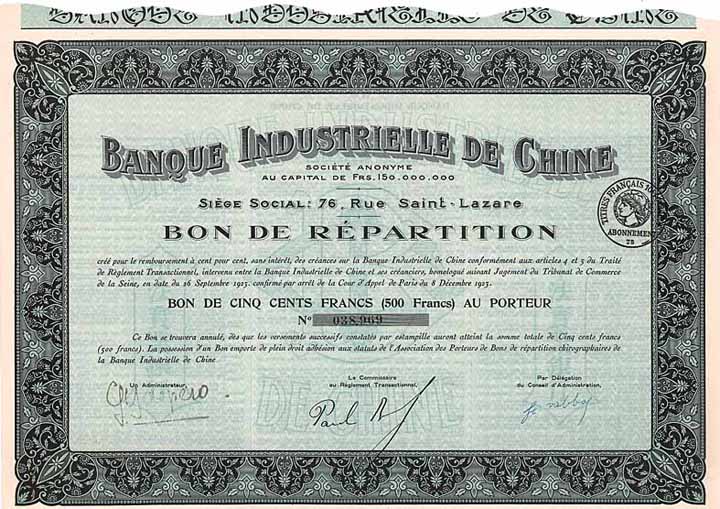 Banque Industrielle de Chine S.A.