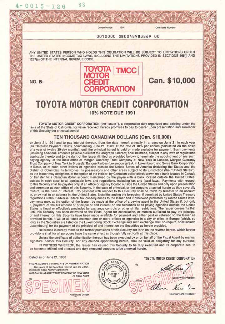 Toyota Motor Credit Cor.
