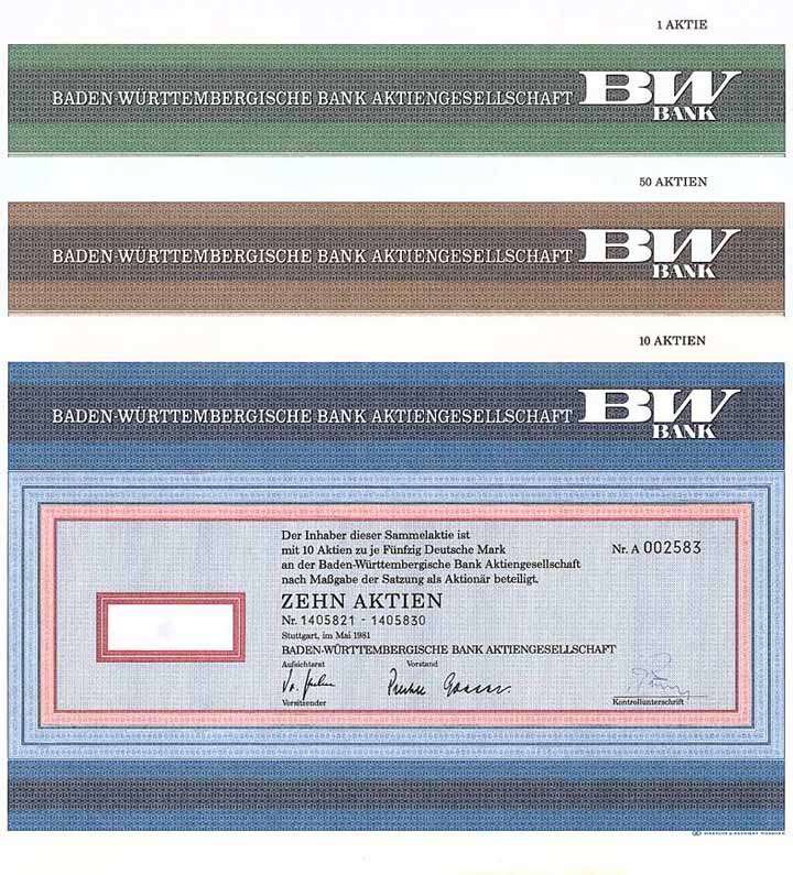 Baden-Württembergische Bank AG (3 Stücke)