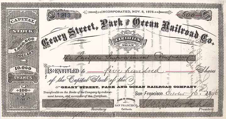 Geary Street, Park & Ocean Railroad