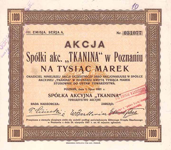 Sp. Akc. “Tkanina” (AG “Gewebe”)