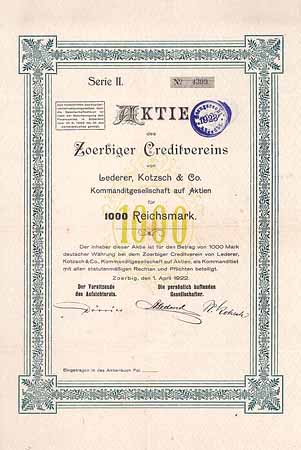 Zoerbiger Creditverein von Lederer, Kotzsch & Co. KGaA