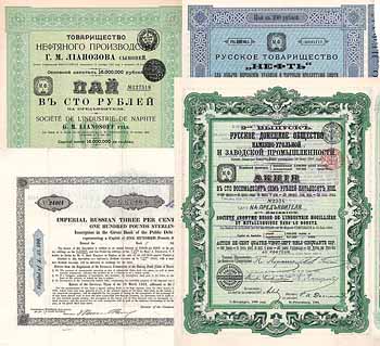 Russische Wertpapiere (Lot 30 Stücke 1896-1919)