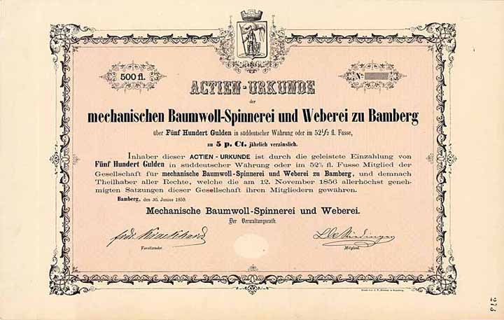 Mechanische Baumwoll-Spinnerei und Weberei