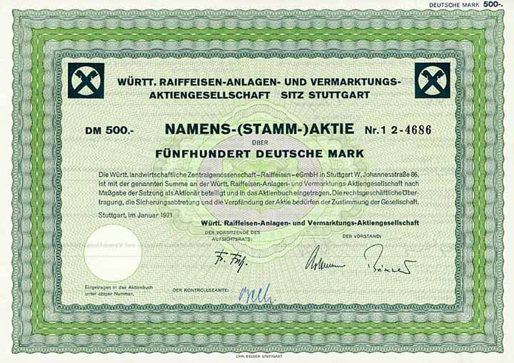Württ. Raiffeisen-Anlagen und Vermarktungs-AG