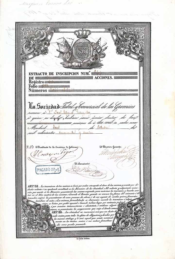 La Sociedad Fabril y Comercial de los Gremios