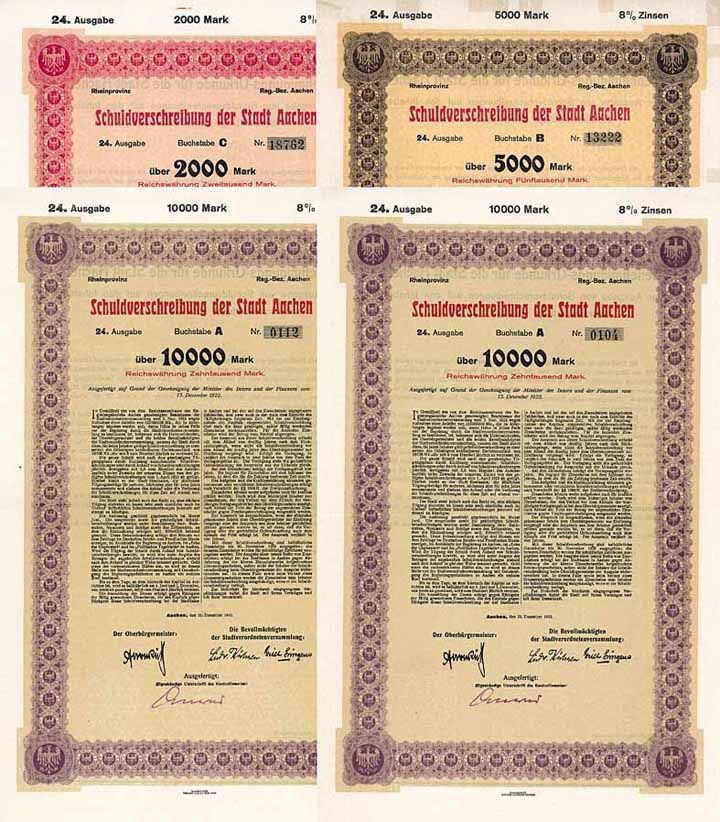 Stadt Aachen - Lot 4 Stücke