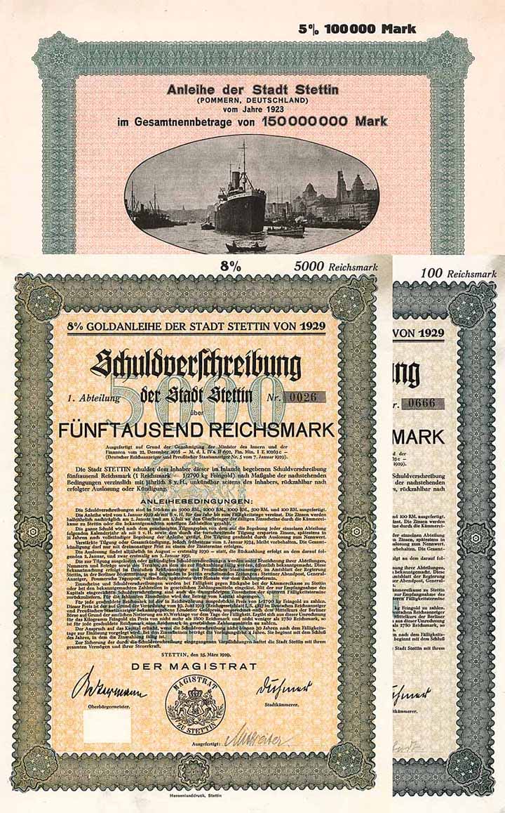 Stadt Stettin - Lot 8 Stücke