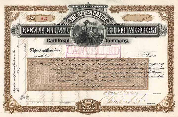 Beech Creek, Clearfield and South Western Railroad