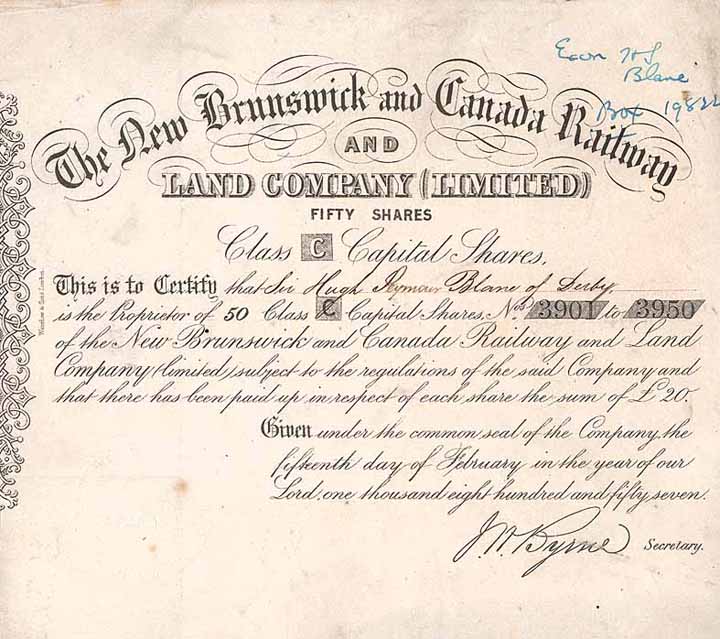 New Brunswick and Canada Railway and Land Company Ltd.