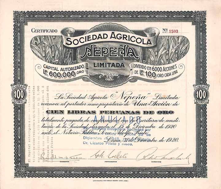 Soc. Agricola Nepeña Ltd.