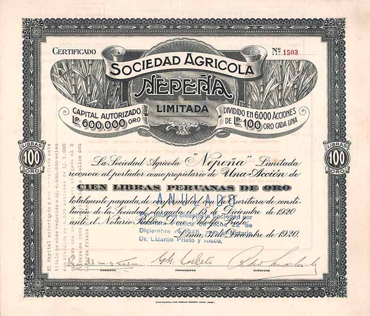 Soc. Agricola Nepeña Ltd.