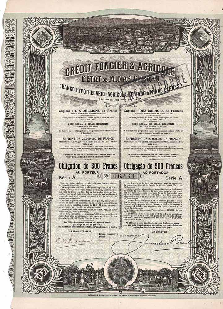 Crédit Foncier & Agricole de l’État de Minas Geraes S.A (Banco Hypothecario e Agricola do Estado de Minas Geraes S.A.)