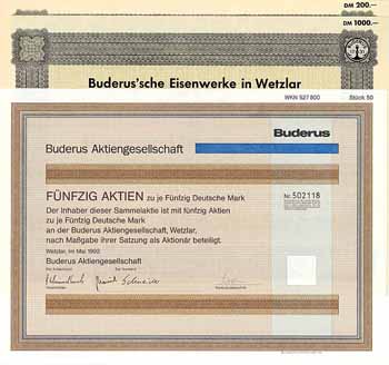 Buderus'sche Eisenwerke (4 Stücke) + Buderus AG (3 Stücke)