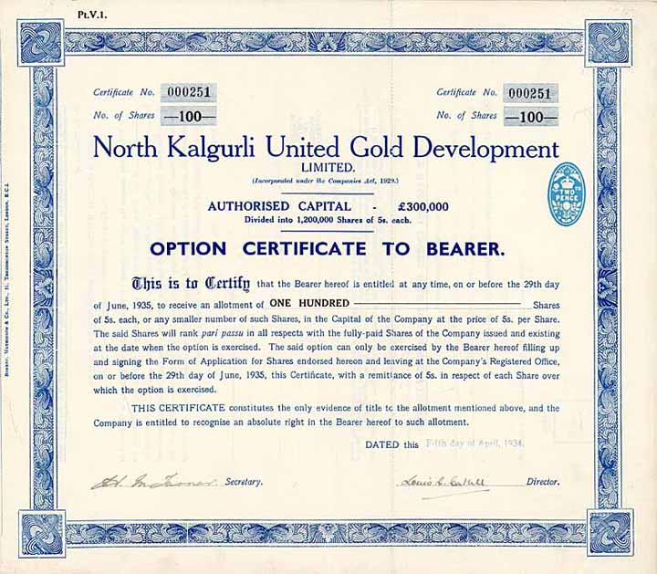 North Kalgurli United Gold Development Ltd.