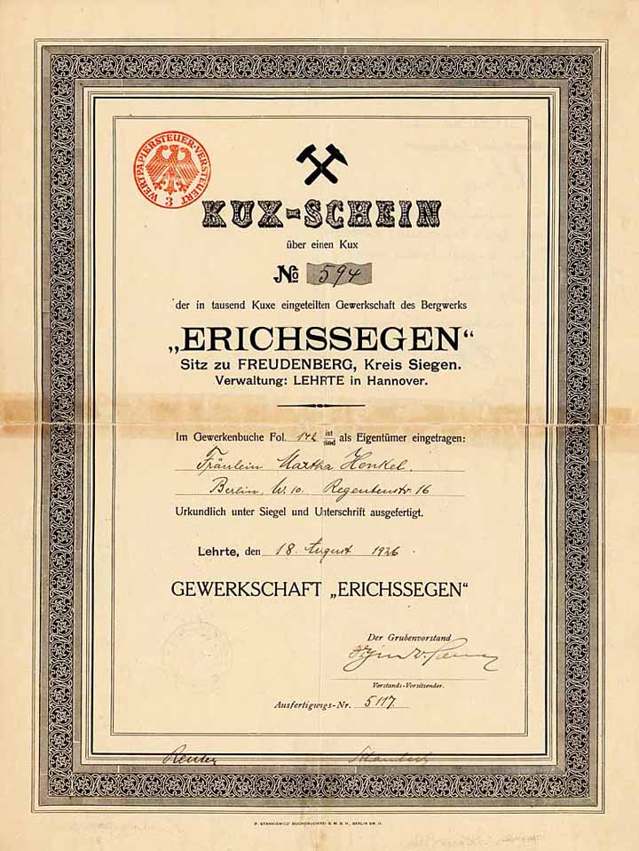 Gewerkschaft „Erichssegen“