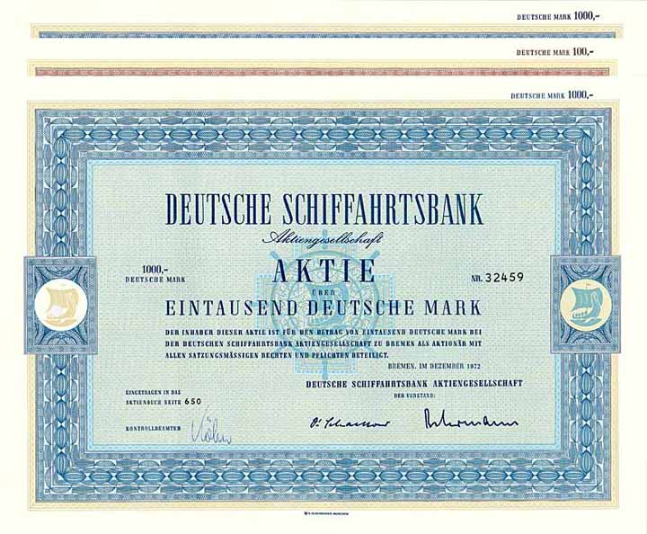 Deutsche Schiffahrtsbank AG - Konvolut (22 Stücke)