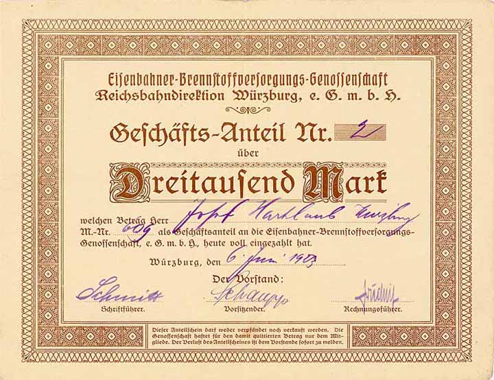 Eisenbahner-Brennstoffversorgungs-Genossenschaft Reichsbahndirektion Würzburg eGmbH