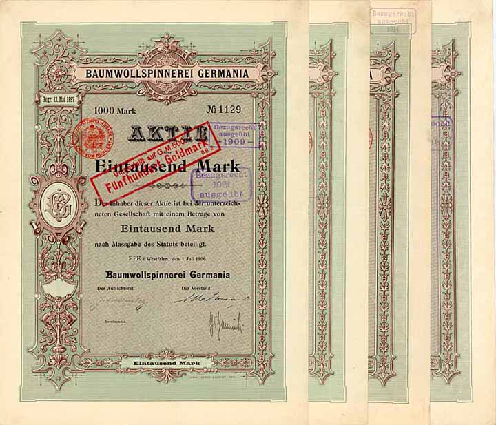 Baumwollspinnerei Germania (4 Stücke)