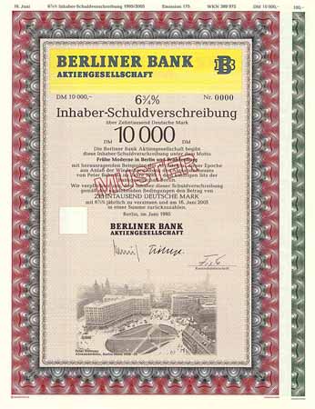 Berliner Bank AG (2 Stücke)