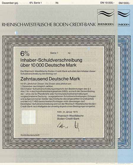 Rheinisch-Westfälische Boden-Credit-Bank (2 Stücke)