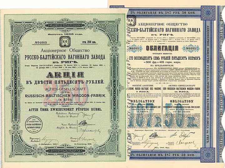AG der Russisch-Baltischen Waggon-Fabrik in Riga (2 Stücke)