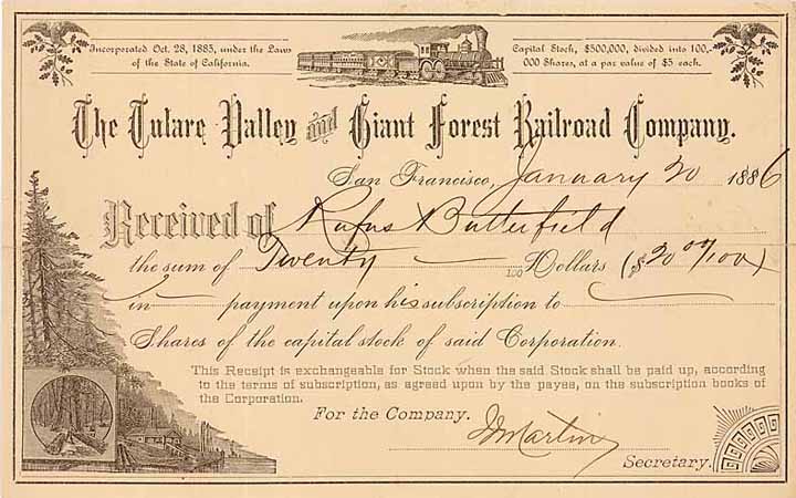 Tulare Valley & Giant Forest Valley Railroad