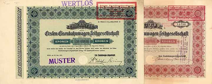 Erste Eisenbahnwagen-Leihgesellschaft (2 Stücke)
