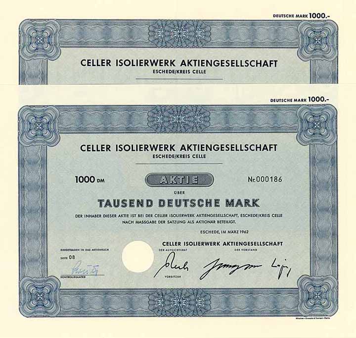 Celler Isolierwerke AG (2 Stücke)