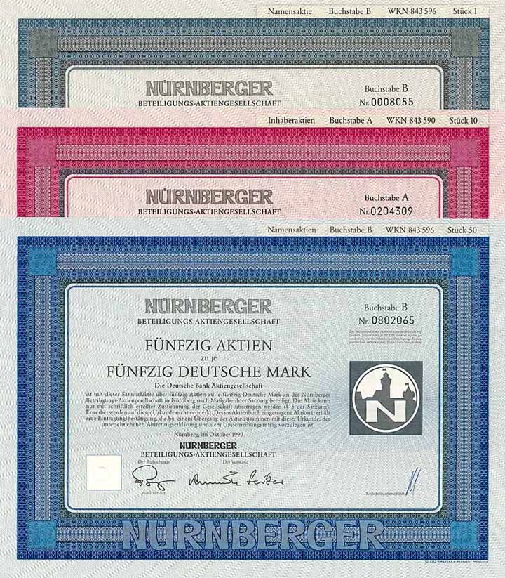 Nürnberger Beteiligungs-AG (7 Stücke)