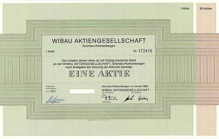 WIBAU AG (2 Stücke)