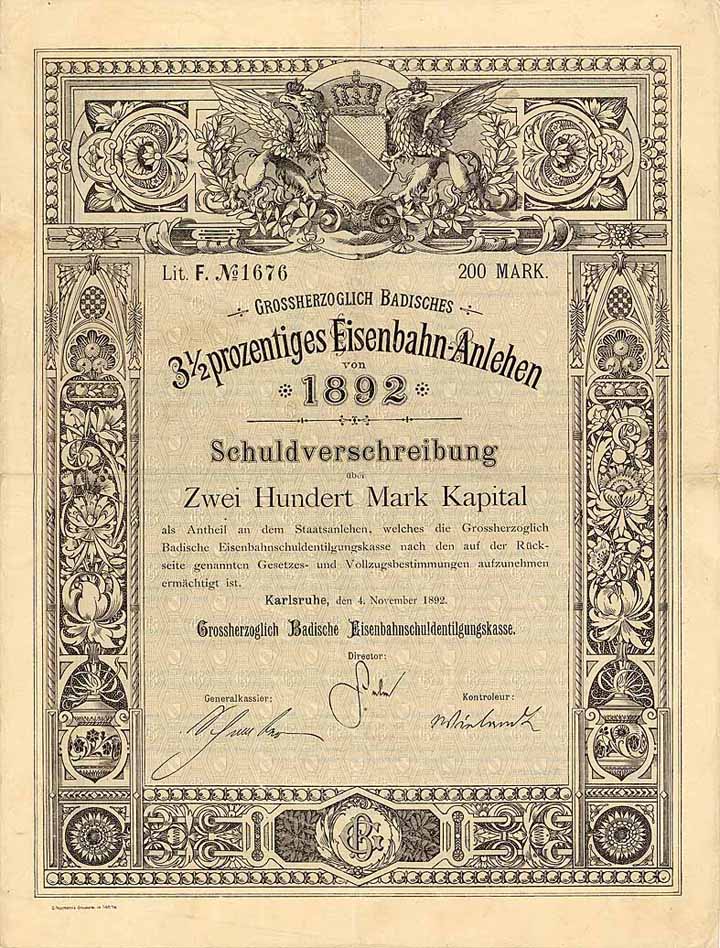Grossherzoglich Badisches Eisenbahn-Anlehen