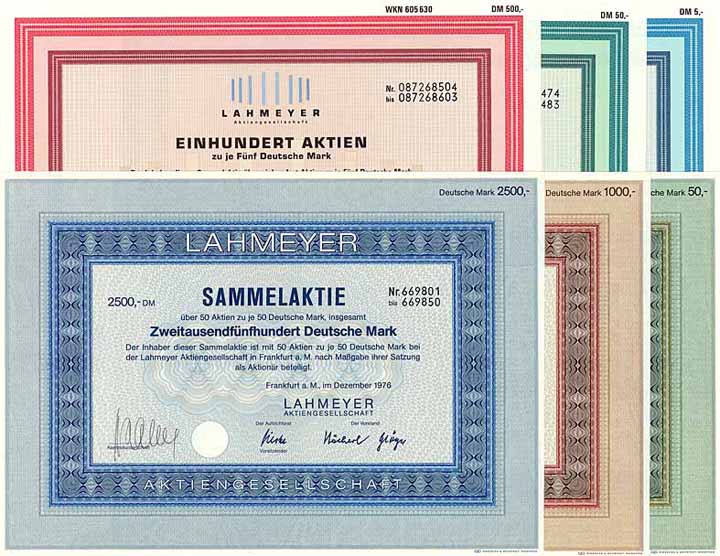Lahmeyer AG (6 Stücke)