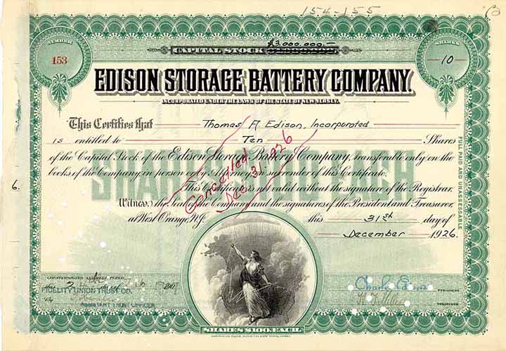 Edison Storage Battery Co. (OU Charles Edison)