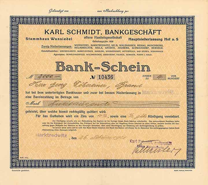 Karl Schmidt Bankgeschäft
